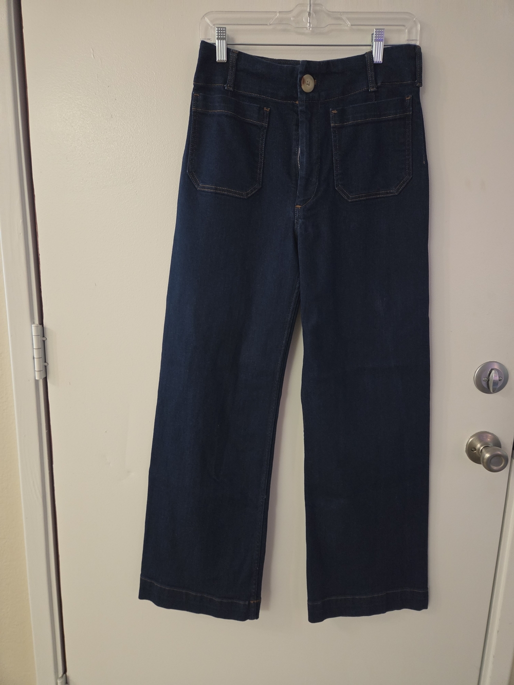 Anthropologie Maeve Dark Colette High-Rise Wide Leg Jeans